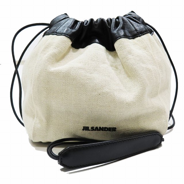 【中古】ジルサンダー JIL SANDER ドローストリング ショルダーバッグ スモール クロスボディ ナチュラルベージュ DRAWSTRING SMALL CROSSBODY J06WG0001 レディース?C2 【ベクトル 古着】 240305