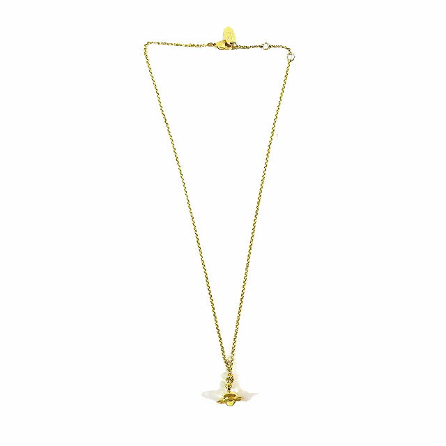 【中古】ヴィヴィアンウエストウッド Vivienne Westwood SMALL ORB ネックレス オーブ ロゴ アクセサリー ペンダント チェーン ゴールド レディース 【ベクトル 古着】 240407