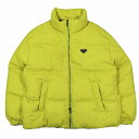 【中古】22AW プラダ PRADA ミディアムウェイト ヒートリアクティブ ナイロン ダウンジャケット ブルゾン アウター ロゴ総柄 イエロー サイズXL SGC269 【ベクトル 古着】 240411