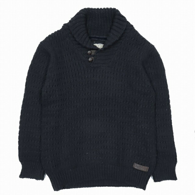 【中古】ZU ELEMENTS ズーエレメンツ ショールカラー プルオーバー ニット セーター トップス 長袖 ダークネイビー サイズXL メンズ▲C4 【ベクトル 古着】 240429