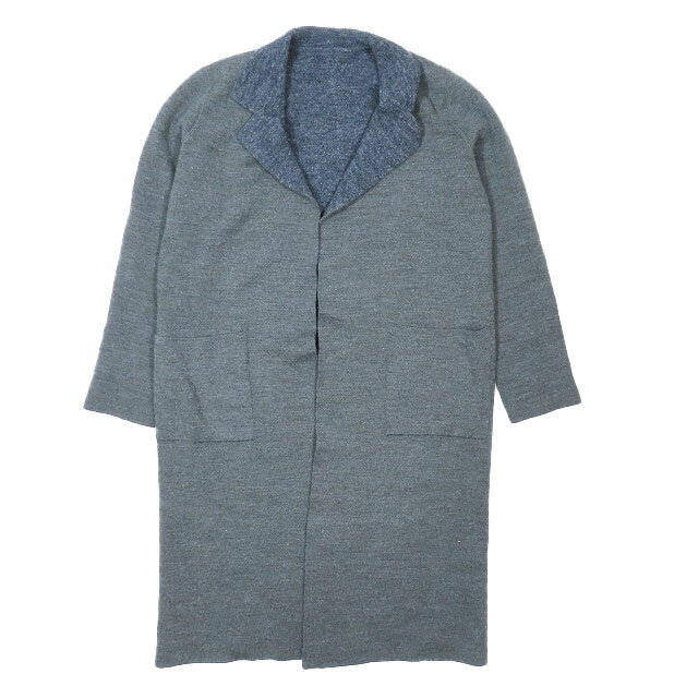 【中古】自由区 オンワード樫山 ニットカーディガン ロング 長袖 ウール ブラウス アウター グレー 38 メンズ レディースYBA5 【ベクトル 古着】 240603