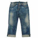 【中古】ディースクエアード DSQUARED2 デニム ジーンズパンツ クロップド丈 ロールアップ ボタンフライ 40 インディゴ/6YBAM7 レディース ☆...