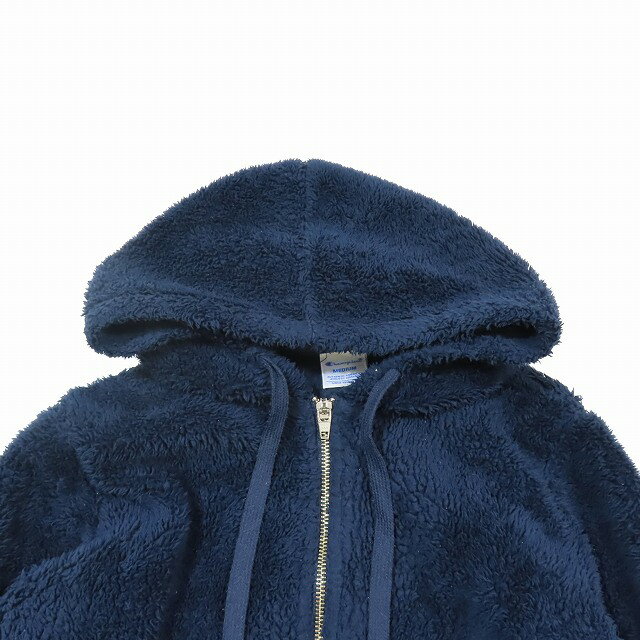 【中古】チャンピオン CHAMPION ボアパーカー ジップアップ 長袖 ブルゾン ジャケット M ネイビー CWSG603/5YBA6 メンズ 【ベクトル 古着】 240813