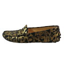 【中古】トッズ TOD'S ドライビングシューズ レオパード 靴 シューズ ブラック ゴールド 35 レディース 【ベクトル 古着】 240910