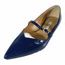 【中古】ペリーコ PELLICO ANDREA10 FLAT フラットシューズ パテントレザー ネイビー サイズ36 レディース 【ベクトル 古着】 240913(4)