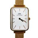 【中古】ダニエルウェリントン DANIEL WELLINGTON クアドロ メルローズ スクエア 腕時計 メッシュベルト クォーツ ローズゴールド レディース ...