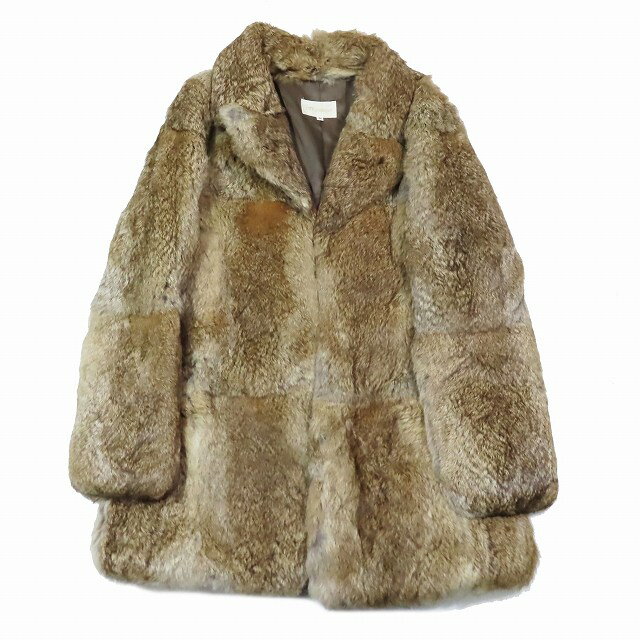 【中古】オットー OTTO COLLECTION ラビットファー ロングチェスターコート ジャケット ブルゾン アウター M ブラウン系/3YBA9 レディース 【ベクトル 古着】 241007