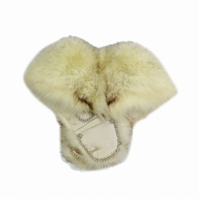 【中古】美品 ノーブランド ティペット リアルファー マフラー ショール 毛皮 ベージュ系 MIXカラー/14 レディース 【ベクトル 古着】 241015