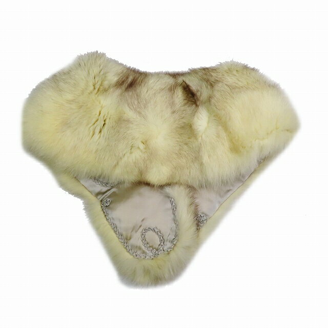 【中古】サガフォックス SAGA FOX TOGU by TOHOMINK ティペット フォックス リアルファー マフラー ショール 毛皮 ホワイト系 MIXカラー/15 レディース 【ベクトル 古着】 241019