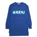 【中古】マルニ MARNI ペイントロゴ ロングTシャツ ロングスリーブ プリント クルーネック トップス ネイビー 38 レディース 【ベクトル 古着】 241020(4)