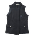 【中古】ジャンフランコフェレ GIANFRANCO FERRE ゴルフウェア ノースリーブ ジャケット スポーツウェア ベスト プリント 黒 ブラック 40 レ...
