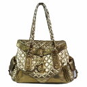 【中古】フランチェスコビアジア FRANCESCO BIASIA キルティング ハンドバッグ セミショルダーレザー カバン ゴールド/8 レディース 【ベクトル...