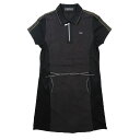 【中古】ムニタルプ MUNITALP ゴルフウェア ハーフジップ ワンピース チュニック ロゴ 半袖 総柄 ブラック 40 レディースYBA10 【ベクトル 古...