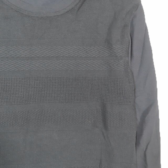 【中古】コムサイズム COMME CA ISM ニット カットソー コンビTシャツ 長袖 クルーネック トップス 黒 ブラック M メンズYBA10 【ベクトル 古着】 241112