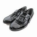 【中古】グッチ GUCCI エナメル ローファー スリッポン キルトタッセル 42EJ 黒 ブラック 216146/3YBA10 メンズ 【ベクトル 古着】 241112(4)
