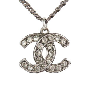 【中古】シャネル CHANEL C21A ネックレス ペンダント ラインストーン CC ココマーク 溶岩 喜平 チェーン フェイクパール シルバー アクセサリー メンズ レディース ☆AA★ 【ベクトル 古着】 241117