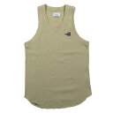 【中古】タインダブルプッシュ TAIN DOUBLE PUSH TAIN TANKTOP ワッフル タンクトップ ロゴ 刺繍 ノースリーブ ベージュ XL メン...