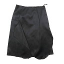 【中古】ミュウミュウ miumiu 膝丈 スカート 変形デザイン シルク ボトムス 黒 ブラック 36 レディースYBA11 【ベクトル 古着】 241205