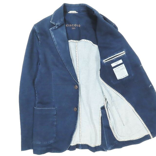 専用★チルコロ サマージャケット アンコン テーラード インディゴ ネイビー M 専用☆チルコロ サマージャケット アンコン テーラード