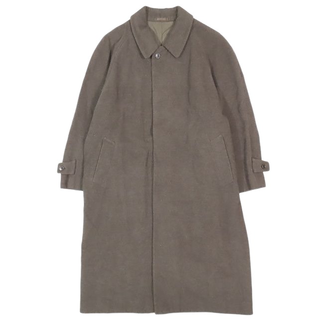【中古】ヴィンテージ ランバン Vintage LANVIN STUDIO ウール アンゴラブレンド ステンカラーコート ジャケット ロング丈 比翼 オールド ビンテージ アウター サイズ48 L ブラウン 茶色 メンズ YBA11 【ベクトル 古着】 250111