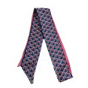 【中古】フェンディ FENDI バグズアイ バンダナ スカーフ アクセサリー ブルー ピンク レディース ☆AA★ 【ベクトル 古着】 250131(4)
