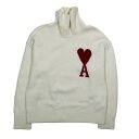 【中古】アミ アレクサンドル マテュッシ ami alexandre mattiussi Ami de Coeur セーター メリノウールフェルト Ami Paris ニット タートルネック ワンポイント 長袖 白 ホワイト メンズ レディース 【ベクトル 古着】 250129(4)