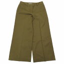【中古】18SS セオリーリュクス theory luxe ワイドパンツ スラックス クロップド丈 センタープレス 38 カーキ/8 レディース 【ベクトル 古...