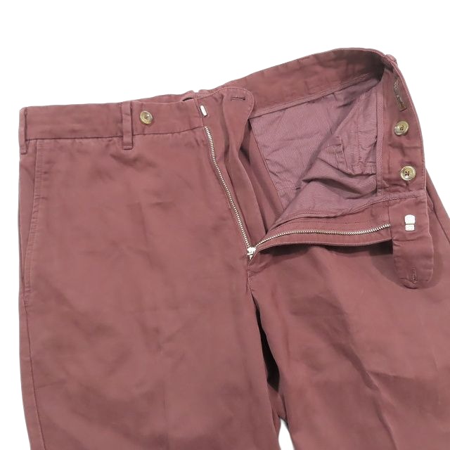 【中古】ジーティーアー GTA per BEAMS F チノパン コットン パンツ センタープレス ルーマニア製 スラックス ビームスエフ ボトムス サイズ48 L ボルドー メンズ YBA11 【ベクトル 古着】 250210