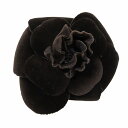 【中古】美品 シャネル CHANEL カメリア ベロア コサージュ ブローチ 花 フラワー 小物 アクセサリー ダークブラウン/2 レディース 【ベクトル 古着】 250805