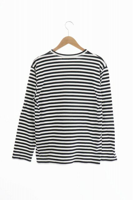 【中古】プレイコムデギャルソン PLAY COMME des GARCONS HEART LOGO STRIPED ハート ロゴ ストライプ 長袖 Tシャツ AD2016 AZ-T164 M 白 黒 ブランド古着ベクトル 中古 200311 0020 メンズ