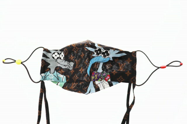 【中古】ルイヴィトン LOUIS VUITTON ヴァージル アブロー LVフレンズ モノグラム マスク カバー バンダナ セット MP2954 茶 ブラウン ブランド古着ベクトル 中古▲■211202/105 メンズ レディース 【ベクトル 古着】 211202