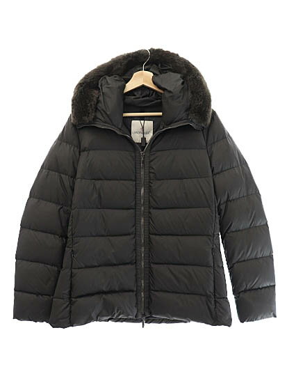 【中古】モンクレール MONCLER Fabreges Giubbotto Beaver Trim Hood Jacket ビーバー ファー付き フード ダウン ジャケット 4 灰 グレー ブランド古着ベクトル 中古 ☆AA★ 230829 レディース