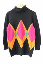【中古】ヴァレンティノ ヴァレンチノ VALENTINO GEOMETRIC PATTERN SWEATER ジオメトリック パターン ウール ニット セーター 40 黒 ブラック ブランド古着ベクトル 中古 ☆AA★● 250117