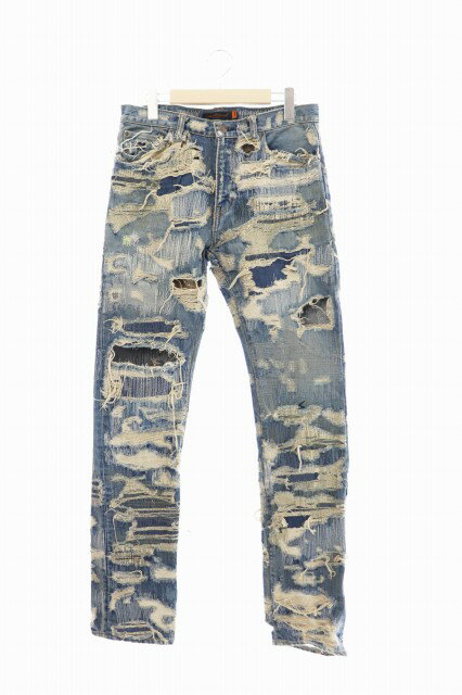 【中古】アンダーカバーイズム UNDERCOVERISM 05AW Arts and Crafts期 85 Denim クラッシュ リペア 加..