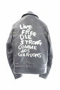 【中古】コムデギャルソン COMME des GARCONS ×Lewis Leathers ルイスレザー AD2018 391T LIGHTNING ライトニング ダメージ加工 レザー ライダース ジャケット KZ-J001 36 ブラック ブランド古着ベクトル 中古■ 230529/104 メンズ