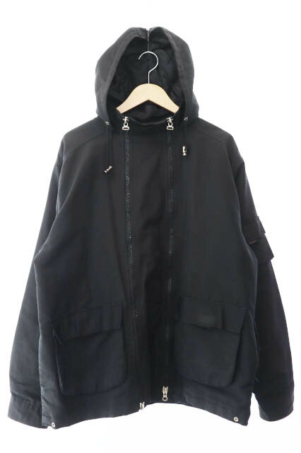 【中古】プラダ PRADA SPORTS 90s アーカイブ スポーツ ダブルジップ パーカー ジャケット XL 黒 ブラック ブランド古着ベクトル 中古240517 メンズ