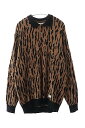 【中古】ワコマリア WACKO MARIA 22AW LEOPARD KNIT POLO SHIRT レオパード ヒョウ柄 ニット ポロシャツ 22FW-WMK-KN21 M 茶 ブラウン ブランド古着ベクトル 中古 240204 メンズ