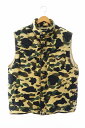 【中古】アベイシングエイプ A BATHING APE 1ST CAMO DOWN VEST ファースト カモ柄 ダウン ベスト L イエロー ベージュ ブランド古着ベクトル 中古240315 メンズ