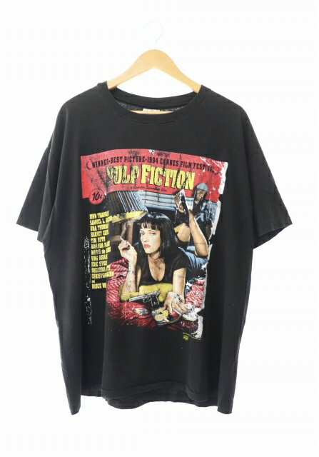 【中古】ヴィンテージ VINTAGE 90s 1994 PULP FICTION MOVIE PROMO BACK STAGE PASS パルプフィクション ムービー プロモーション バックステージパス Tシャツ ムービーT 半袖 XL 黒 ブラック ブランド古着ベクトル 中古 240507 メンズ