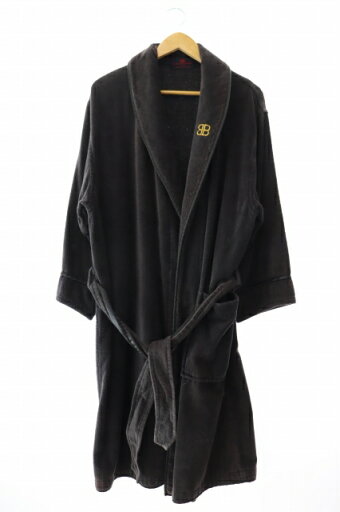 【中古】バレンシアガ BALENCIAGA BATH ROBE ロゴ 刺繍 タオル生地 ガウン バスローブ 黒 ブラック ブランド古着ベクトル 中古 ● 241211 【中古】バレンシアガ BALENCIAGA BATH ROBE ロゴ 刺繍 タオル生地 ガウン バスローブ 黒 ブラック ブランド古着ベクトル 中古 ● 241211