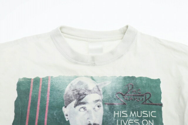 【中古】ヴィンテージ VINTAGE 90s 1997 2PAC ツーパック HIS MUSIC LIVES ON ヒズ ミュージック ライブ オン 長袖 Tシャツ バンドT XL 白 ホワイト ブランド古着ベクトル 中古241207 メンズ
