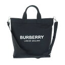 【中古】バーバリー BURBERRY ARTIE TOTE BAG ロゴ プリント ナイロン 2WAY トート ショルダー バッグ 8026233 黒 ブラック...