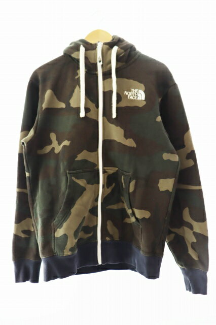 【中古】ザノースフェイス THE NORTH FACE NOVELTY REARVIEW FULLZIP HOODIE ノベルティ リアビュー フルジップ フーディー パーカー NT62131 S カーキ ブランド古着ベクトル 中古 ● 250202