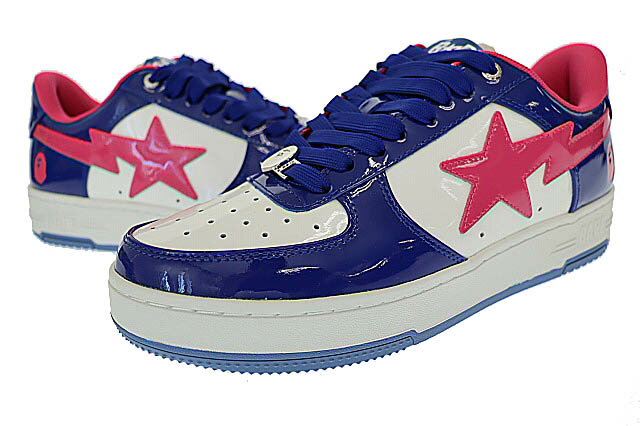 楽天ベクトル プリマベーラ店【中古】アベイシングエイプ A BATHING APE BAPE STA ベイプ スタ #1 エナメル ローカット スニーカー 001FWK801301M 28 青 白 ブルー ホワイト ブランド古着ベクトル 中古☆AA★▲■250215 メンズ