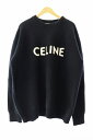 【中古】セリーヌ CELINE 21AW Embroidery Over Size Sweater エンブロイダリー オーバー サイズ セーター L 黒 ブラッ...