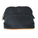 【中古】エルメス HERMES ボリード ポーチ 15 ミニミニ キャンバス レザー 黒 ブラック ブランド古着ベクトル 中古☆AA★▲230327 メンズ レ...