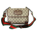 【中古】グッチ GUCCI GGスプリーム タイガーヘッド ロゴ スモール メッセンジャー ショルダー バッグ 501050 茶 ブラウン ブランド古着ベクトル...