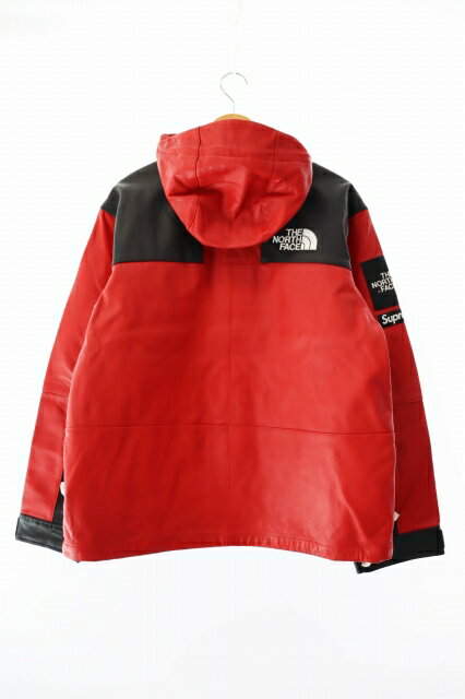 【中古】シュプリーム SUPREME ×THE NORTH FACE ザ ノース フェイス 18AW Leather Mountain Parka レザー マウンテンパーカー ジャケット NF0A3VJ8 M 赤 レッド ブランド古着ベクトル 中古 ☆AA★■ 250331