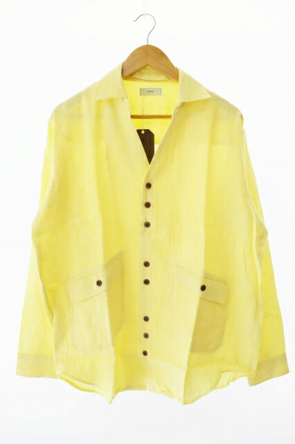 【中古】STEAF スティーフ REMOVAL SKIPPER SHIRT リネン スキッパー 長袖シャツ S25SS-SH01 M カナリー イエロー ブランド古着ベクトル 中古●■250403 メンズ