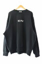【中古】キスニューヨークシティ KITH NYC ロゴ刺繍 クルーネック スウェット トレーナー 24-072-060-0046-4-0 XL 黒 ブラック ブ...